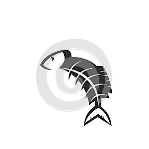 fish bone icon vector illustration design template