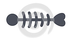 Fish Bone Skeleton Icon for Seafood and Sustainability, vector design Generative AI