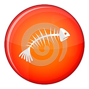 Fish bones icon, flat style