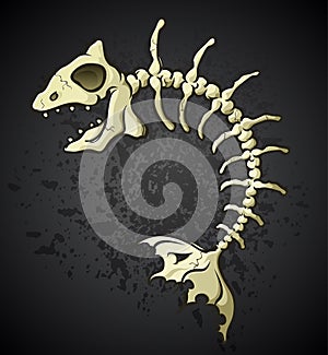 Fish Bones Skeleton Cartoon Character