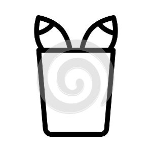 Fish bucket vector thin line  icon