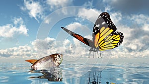 Fish and butterfly