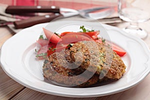 Fish cakes with salad