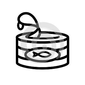 Fish can line icon