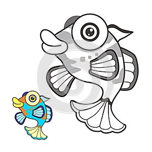 Fish cartoon sketch