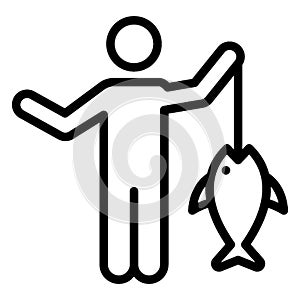 Fish casting, fish catching Vector Icon which can easily edit