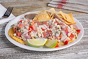 Fish ceviche plate