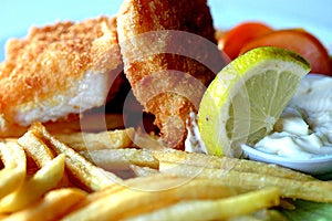 Fish and chips close up