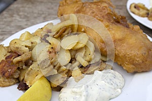 Fish chips,  fish and chips with mayonnaise