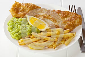 Fish and Chips with Mushy Peas