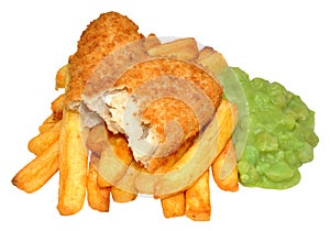 Fish And Chips With Mushy Peas