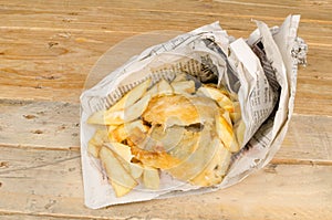 Fish and chips in newspaper