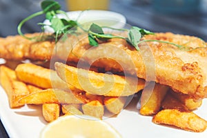 Fish and Chips with peas