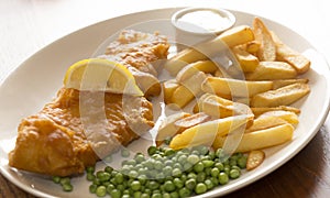 Fish chips & peas