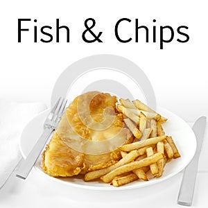 Fish and Chips on White