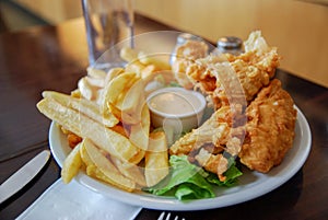 Fish and chips at the winery cafe