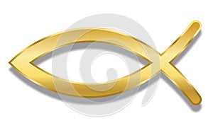 Fish Christian Symbol Ichthys Golden Style photo