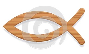 Fish Christian Symbol Wooden Textured