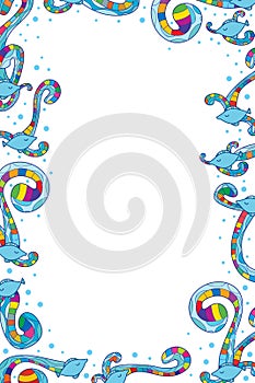 Fish colorful swirl frame