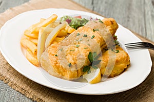 Fish dish - fried fish fillet with vegetables