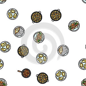 fish dishes seamless pattern vector photo