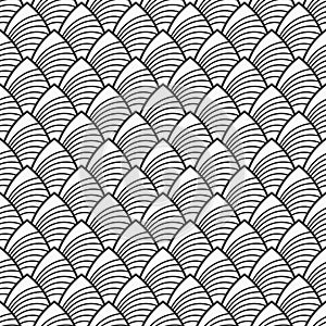 Fish, dragon, snake scales seamless vector pattern