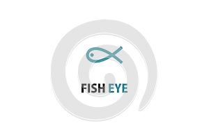 Fish and eye combination logo