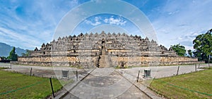 Fish-eye View of Ancient Borobudur Temple