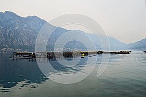 Fish farm in the bay of Kotor, Montenegro