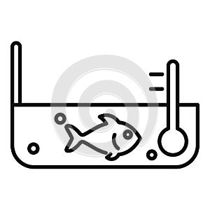 Fish farm pool icon, outline style