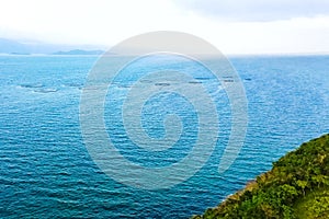 Fish farm at sea. Top view of fish farm