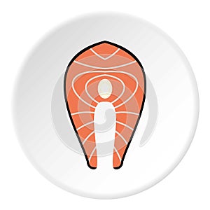 Fish fillet icon, flat style