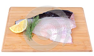 Fish fillets on a board