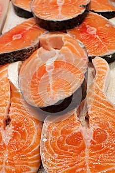 Fish fillets on market