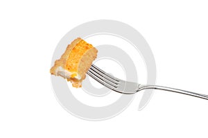 Fish finger on a fork