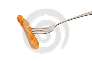 Fish finger on a fork