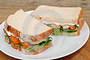 Fish Finger Sandwich on a plate