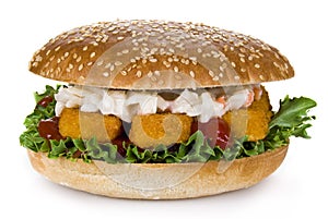 Fish fingers burger