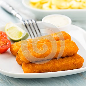 Fish fingers and potato salad