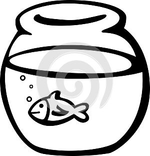 fish in fishbowl vector illustration photo