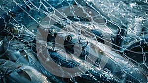 The Fish in Fishing Net. AI generated