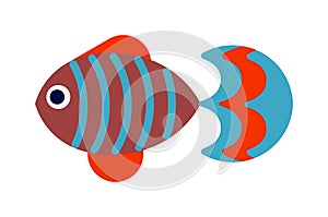 Fish flat icon vector isolated on white background.