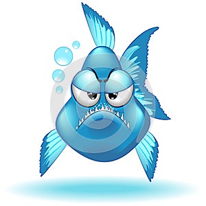 Fish Funny Grumpy Cartoon Character Vector illustration - 2