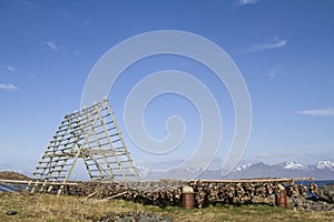 Fish head drying racks photo