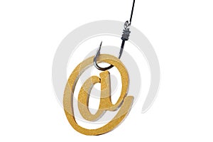 A fish hook with email sign photo