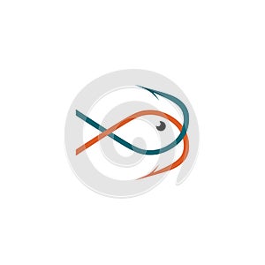 fish hook icon logo vector design