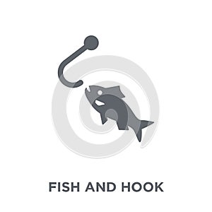 Fish and hook icon from Summer collection.