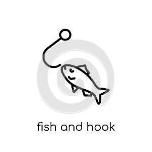Fish and hook icon from Summer collection.