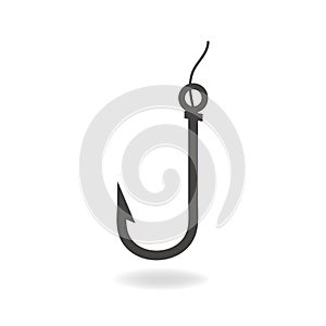 Fish hook icon, vector illustion flat design style.