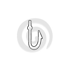 Fish hook line icon. Fish hook linear thin line icon